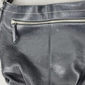 Coach Y2K Hobo Bag Black Pebbled Leather Silver Hardware F15064 Medium VTG thumbnail 2