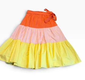 ENGLISH FACTORY Colorblock midi skirt thumbnail 1