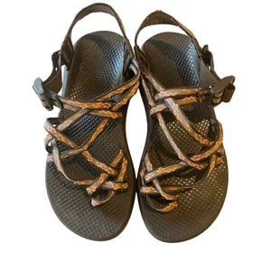 Chaco Z/2 Classic Strappy Brown Orange Sandals Sz 8 thumbnail 4