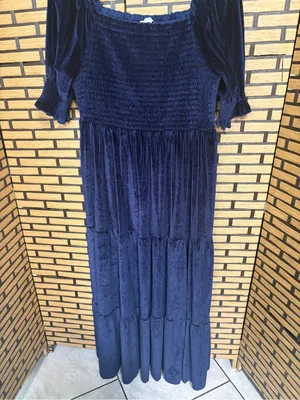 Baltic Born Navy Velvet Smocked Tiered Maxi Dress Size 2X thumbnail 4