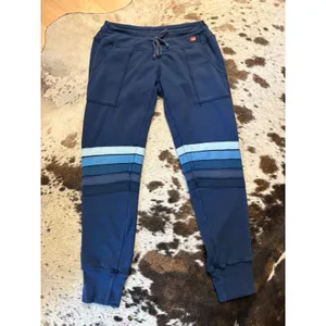 Aviator Nation Navy Moto Sweatpants blue Stripes Jogger size Small thumbnail 2