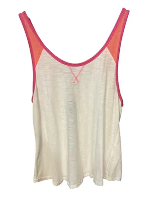 Abercrombie & Fitch Y2K Colorblock Tank Top | White, Pink & Coral | Size Small thumbnail 1