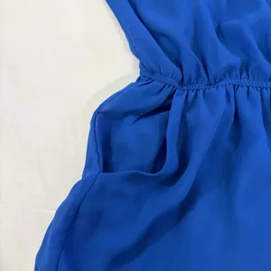 The Hanger Boho Blue Ruffle‎ Cold Shoulder Romper Strappy Back M Cottagecore thumbnail 11