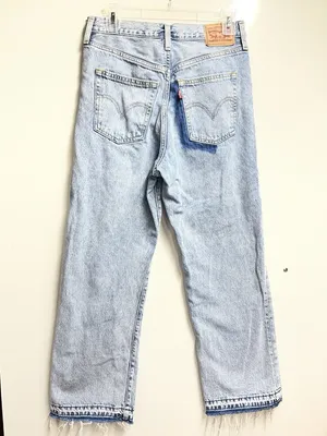 LEVIS Ribcage Straight Ankle Women’s 28 100% Cotton Ripped Jeans Button Fly thumbnail 2