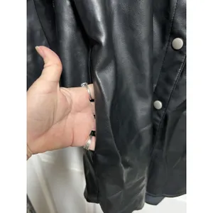 Bagatelle Collection Black Faux Leather Shacket Long Shirt Jacket‎ XL thumbnail 2