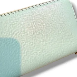 Kate Spade New York Wallet Womens Aqua White Saffiano Leather Zip Around thumbnail 11
