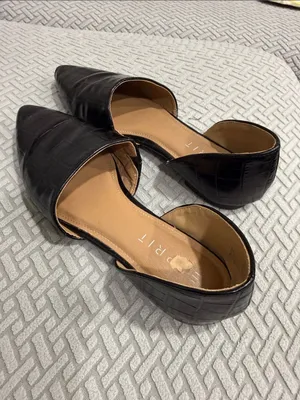 Esprit Black Croc-Embossed Pointed Toe Piper Flats Size 9 M thumbnail 4