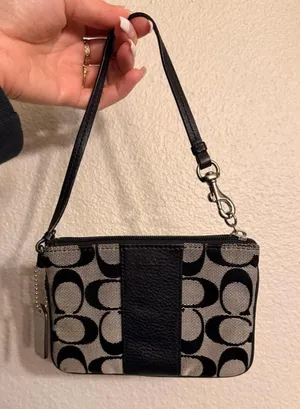 Vintage Black and Gray Coach Wristlet thumbnail 1