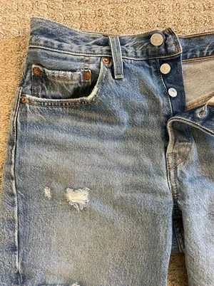 Levi’s Original 501 Button Up Cut Off Denim Shorts W27 thumbnail 2