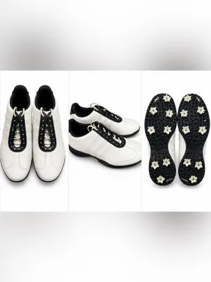 Adidas Women’s Off White Leather Spiked Golf Shoes Cleats thumbnail 2