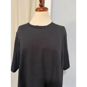 Zara Women Top Large Black Mixed Media Chiffon Sheer Back Short Sleeve Oversized thumbnail 11