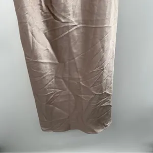 Birdy Grey‎ Lisa Shiny Satin Cowl Neck Sleeveless Midi Dress in Taupe Sz L NEW thumbnail 6