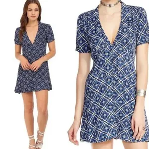 ✨Free People blue Melody Easy print mini dress✨ thumbnail 2