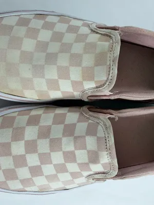 Vans Classic Slip On‎ Checkerboard Blush Pink Canvas Skater Shoes Womens 6.5 thumbnail 5