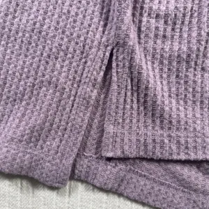 American Eagle Women S Purple Waffle Knit Over Sized Long Sleeve Thermal Tunic thumbnail 6