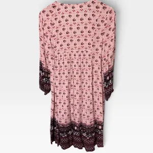 Knox Rose Pink Floral Boho Tassel Tie Long Sleeve Dress Medium thumbnail 3