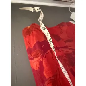 Saint Tropez Vintage Y2k Fall Red Floral Maxi Dress Short Sleeve Scoop Neck 4 thumbnail 8