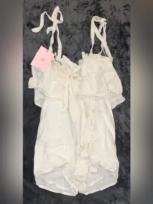 Hello Molly Sea Foam Romper in White Size 4 New with tag thumbnail 9