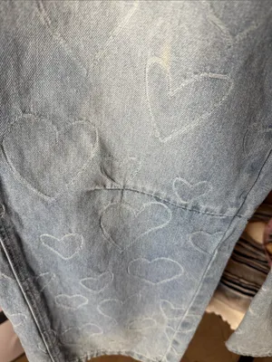 PTCL Heart Jacquard Barrel Leg Jeans Light Wash Size 29 / 10 thumbnail 6