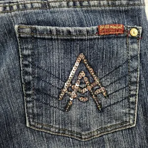 7 For All Mankind A Pocket Rhinestone Cropped Bootcut Jeans Women’s 29 Altered thumbnail 4