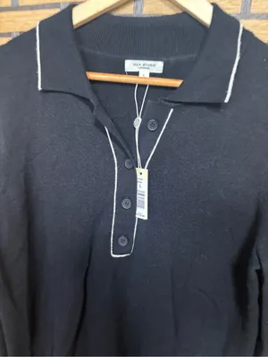 Max studio black polo sweater size large thumbnail 3