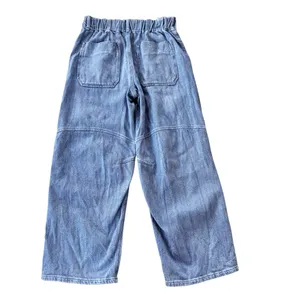 Free People Wide Leg High Rise Denim Light Wash Jeans Pullon Size S thumbnail 3