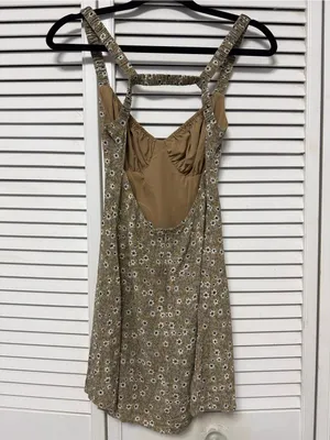 Floral Slip Mini Dress in Olive Sz small thumbnail 5