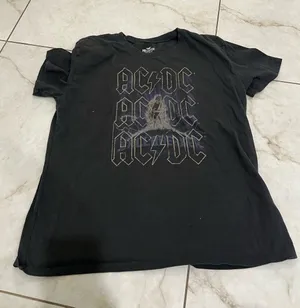 Hollister Black AC/DC Graphic Band T-Shirt Size Large thumbnail 1
