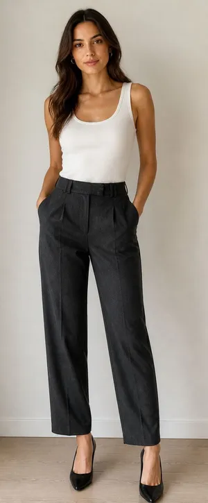 Zara Black Cropped Dress Pants Size 8 thumbnail 1