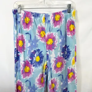 Mayfair Medium Pajama Set Floral Fleece Blue Pink Watercolor‎ Vivid NWT Gift 515 thumbnail 11