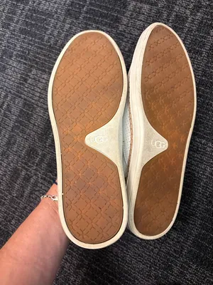 UGG Adley slip-on sneakers shoes perforated leather off white sz 8 thumbnail 7