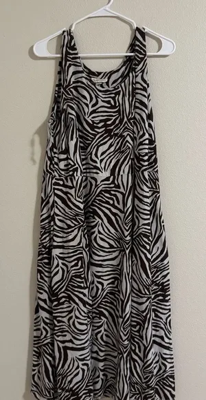 52Seven Brown and White Zebra Print dress thumbnail 1