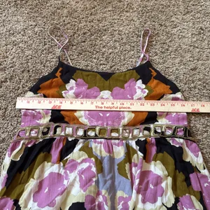 Intimately Free People Sweet Lucy Slip Dress Floral Strappy Black Pink Medium thumbnail 2