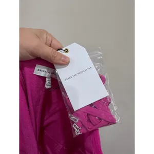 Dress The Population Perla Strapless V-Neck Midi Dress Bright Fuchsia XXL NWT thumbnail 9