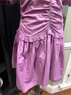 Karlie Purple Poplin Cinch‑Waist Dress – Size Medium thumbnail 4