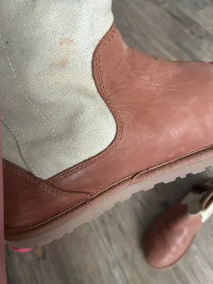 UGG Brown Leather and Cream Canvas Women's Ankle Boots thumbnail 11
