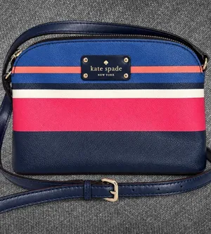 Kate Spade New York Striped Crossbody Bag Navy Pink thumbnail 1