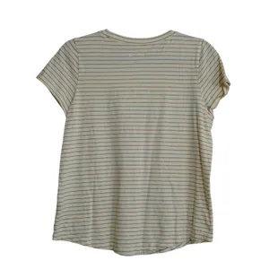Madewell Women's Size Medium Striped Cotton Crewneck Short Sleeve Tee Cream thumbnail 4