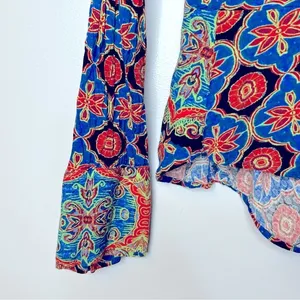 Free People Falling for You Blue‎ Boho Top Size M thumbnail 7