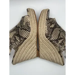 Abound Charlotte Snake Print Espadrille Wedge Sandals‎ Brown Tan Size 10 thumbnail 3