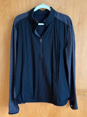 Lululemon Athletica Womens Quarter‎ Zip Pullover Black Heather Gray XL thumbnail 1