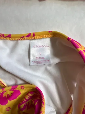 Target Xhilaration Bikini Set Yellow Pink thumbnail 3