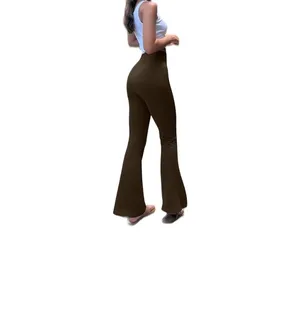High Waisted Dark Brown Flare Yoga Leggings thumbnail 3