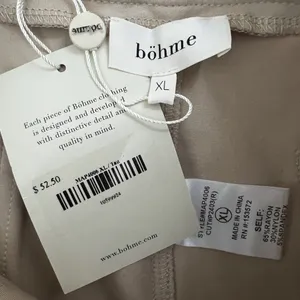 NWT Bohme Wide Leg Solid Crop Pants Tan Minimalist High Rise Pockets Size XL thumbnail 5