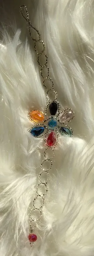 Hand beaded bracelet White thumbnail 1