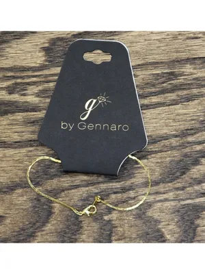 NWT G by Gennaro Womens Fashion Flat Chain Elegant Bracelet Gold Yellow 7.5" thumbnail 3