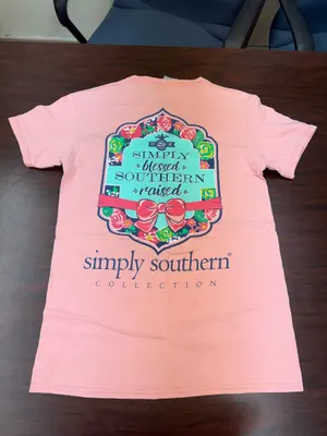 Simply Southern Peach Colored Short Sleeve Graphic Tee Size Small thumbnail 5