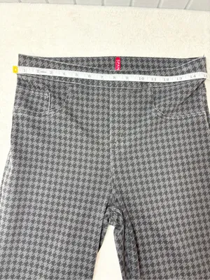 SPANX‎ Black & Gray Houndstooth Leggings Size L thumbnail 4