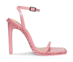 Steve Madden Zelle Square Toe‎ Rhinestone Heels in Pink Size 9 thumbnail 1