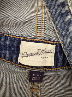 Universal Thread Denim Overalls Medium Blue Wash 18 Plus Size 34 Raw Hem Bibs thumbnail 10